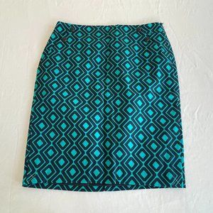 Ann Taylor Teal Mosaic Skirt